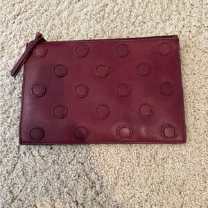 Madewell Leather Polka Dot Clutch